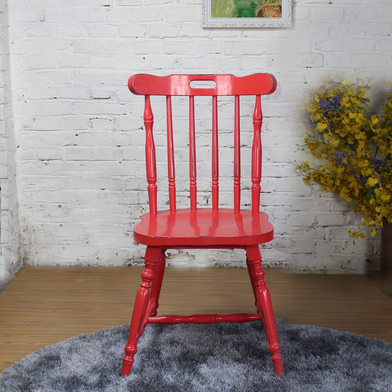  百林檀娱乐酒吧椅KTV红色婚庆餐椅实木靠背椅子餐桌椅榆木家具红